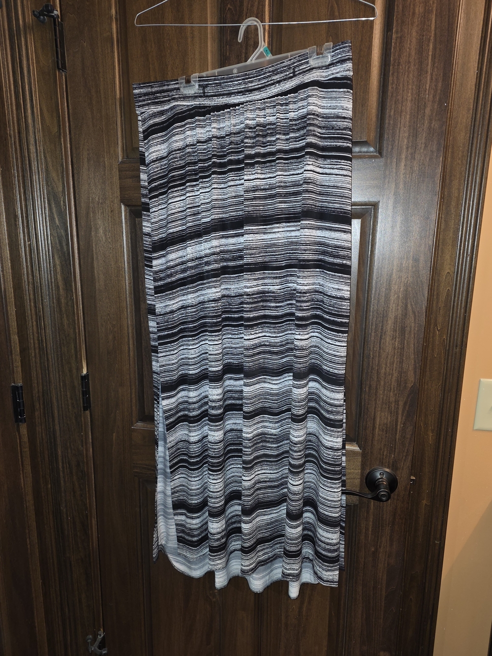 Lane Bryant Black and White Striped Maxi Skirt